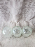 Set of 3 Clear Glass Leaf Tumblers