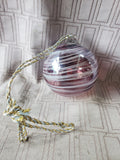 Hand Blown Purple and White Swirl Glass Ornament