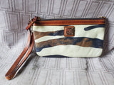 Dooney & Bourke Zebra Print Leather Wristlet