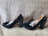 Pair of Lehoor Women's Black Chunky Heels—Women's Size 8.5