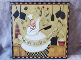 Wooden "Never Trust a Skinny Chef!" Wall Plaque