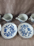 10 Piece Blue Danube Teacup and Saucer Set