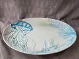 Ceramic Jelly Fish and Coral Reef Serving Tray