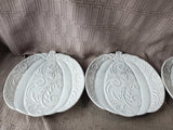 Set of 4 Pier 1 White Pumpkin Salad Plates
