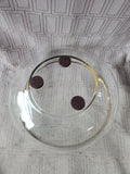 Clear Glass with Gold Toned Rim Round Vase