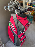 Calloway Women's Big Bertha X-12 Irons (S-4)w/Graphite Shafts + Red Calloway Golf Bag + Putter and Hybrid Club