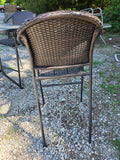 Bar Height Three Piece Bistro Set - Aluminum and Wicker