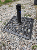 24" Square Cast Iron Decorative Umbrella Stand, Heavyweight ***HEAVY ITEM***READ DETAILS ON PICK UP POLICY***