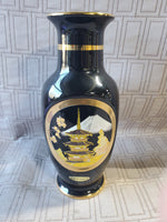 The Art of Chokin 24k Gold Paint and Black Ceramic Vase (2 AVAILABLE PRICED INDIVIDUALLY AT $18 EACH)