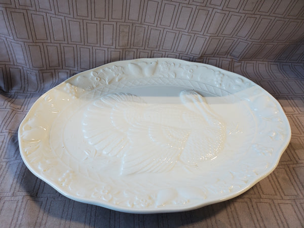 White Ceramic Turkey Platter