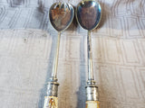 Pair of Silverplate Ornate Handle Salad Servers