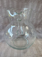 Clear Glass Pitcher with Monogrammed "L"