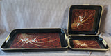Set of 3 Himark Asian Inspired Lacquerware Nesting Trays