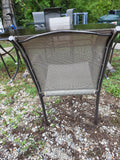 5-Piece Outdoor Dining Set, Aluminum Table w/Smoked Glass Top and Mesh Chairs *Read Description*