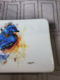 Dean Crouser Ceramic Blue Bird Spoon Rest