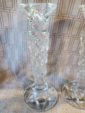 Pair of Towle Crystal Tapered Candlesticks