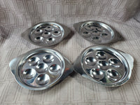 Set of 4 Stainless Steel Escargot Trays