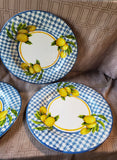 Set of 4 Colonial Williamsburg Melamine Lemon Dinner Plates