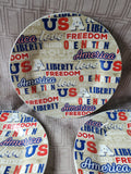Set of 4 Royal Norfolk Americana Ceramic Dinner Plates