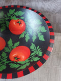 Sherwood Forest Design Hand Painted Wooden Tomato Salad Bowl with Serving Utensil Set