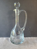 Etched Clear Glass Decanter