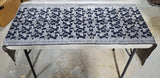 Black and Silver Toned Paisley Table Runner