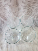 Set of 4 Clear Glass Ripple Glass Tumblers