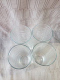 Set of 4 Clear Glass Ripple Glass Tumblers