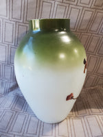 Hand Painted Milk Glass Vase