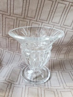 Heavy Clear Glass Tapered Candle Holder