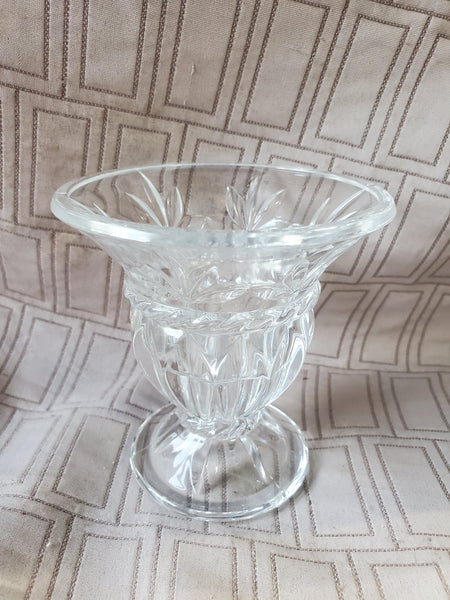 Heavy Clear Glass Tapered Candle Holder