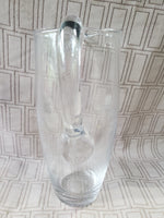 Etched Clear Glass Pitcher