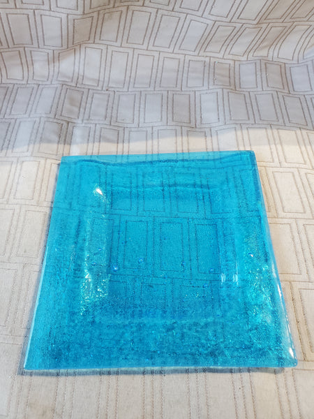Hand Blown Blue Glass Catch-All Dish