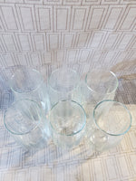 Set of 6 Clear Glass Ribbed Juice Glasses