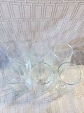 Set of 6 Clear Glass Ribbed Juice Glasses