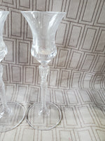Pair of Royal Doulton "Oxford" Crystal Stemmed Candlestick Holders