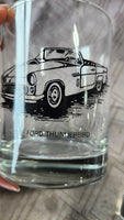 Set of 5 Clear Glass Vintage Car Whiskey Glasses