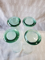 Set of 4 Green Glass Beer Glasses