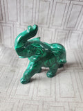 Carved Green Stone Elephant Paperweight