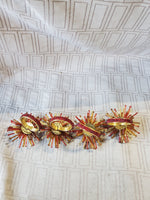Set of 4 Red Beaded Napkin Rings