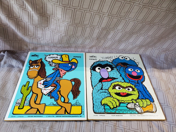 (C) Pair of Vintage Playskool Wood Puzzles