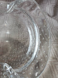 Heavy Clear Glass Bubble Art Ashtray