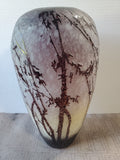 Acid Etched Purple Glass Vase