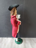 (F) Byers' Choice Carolers Colonial Williamsburg Signed "Man Holding Long Tobacco Pipe" Figurine