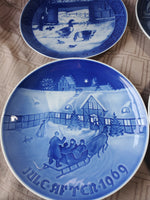 Lot of 4 Blue and White Ceramic Decorative Plates