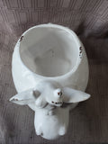 Apropos White Ceramic Cow Planter