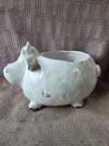 Apropos White Ceramic Cow Planter