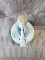 Rotating Horn Blowing Woman Music Box WORKS