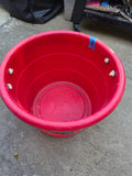 Large Red Plastic Tub w/Rope Handles (A)