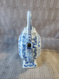 Vintage Blue and White Octagonal Teapot